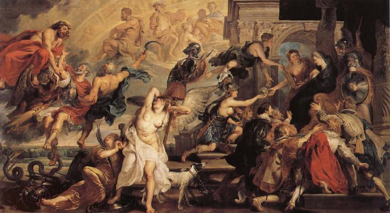 Peter Paul Rubens Henr IV himmelsfard and regeringsproklamationen France oil painting art